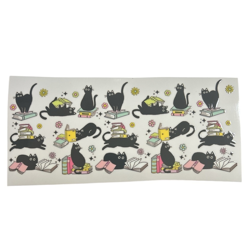 Cats & Books Cup Decal 524
